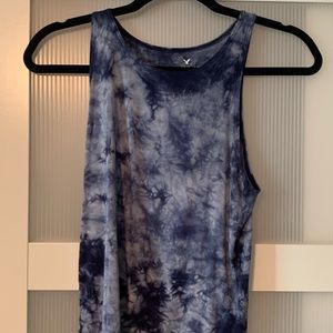 american eagle blue tie dye tank top